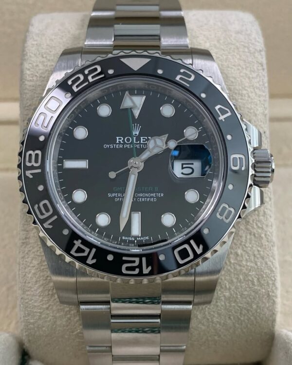 Rolex Steel GMT-Master II - 2019 - Black Bezel - Black Dial - Green Arrow Hand - 116710LN *FULL SET* - Image 2