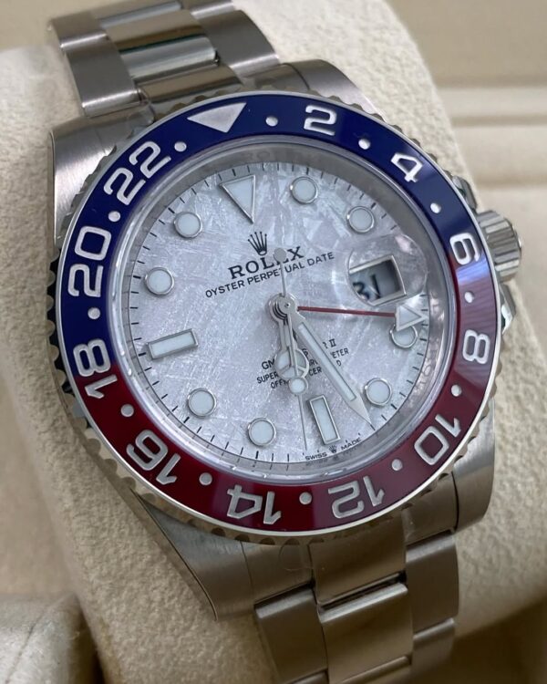 Rolex White Gold GMT-Master II - 2022 - “Pepsi” - Meteorite Dial - 126719BLRO *FULL STICKERS* - Image 3