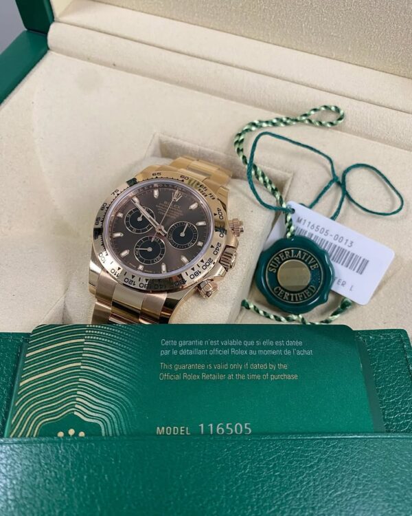 Rolex Everose Gold Cosmograph Daytona - 2020 - Chocolate Dial - 116505 *UNPOLISHED* - Image 8