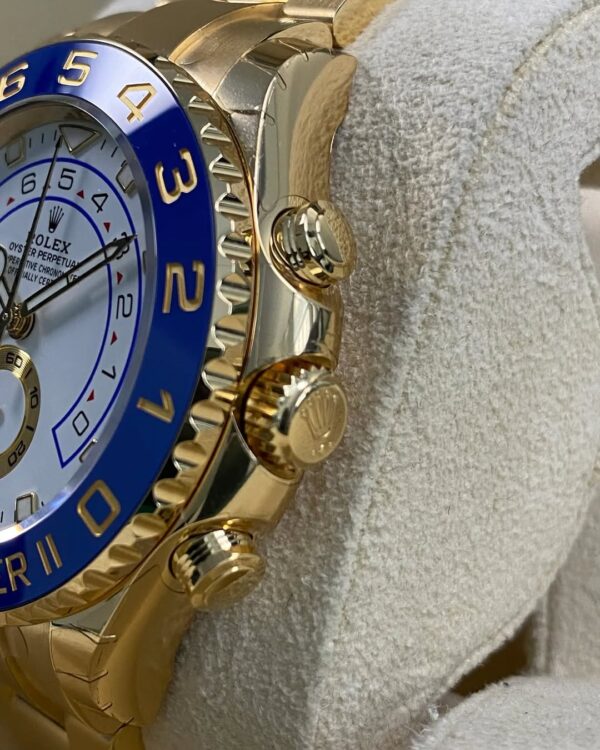 Rolex Yellow Gold Yacht-Master II - 2022 - White Dial - Blue Bezel - 116688 *FULL STICKERS* - Image 10