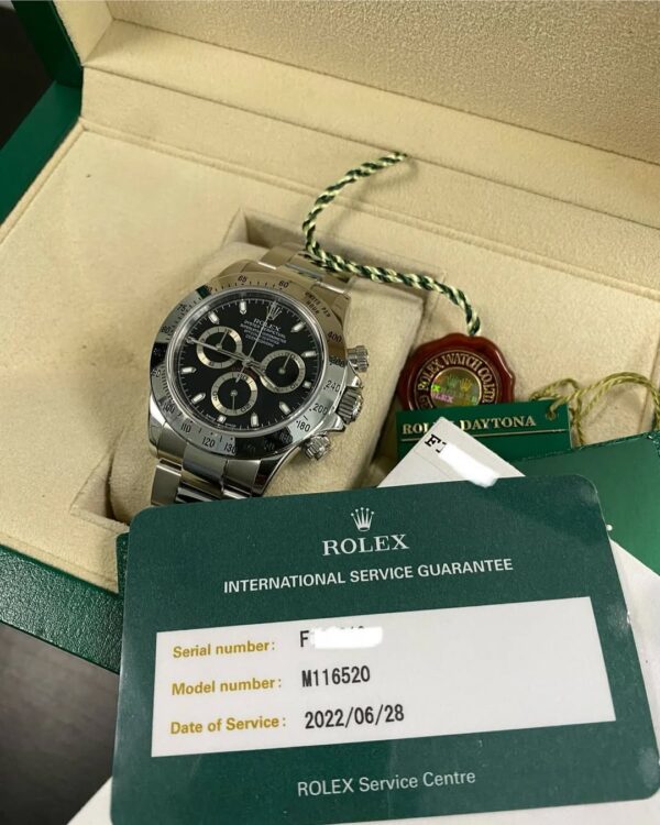 Rolex Steel Cosmograph Daytona - F serial - Black Dial - 116520 *FULL SET* - Image 6