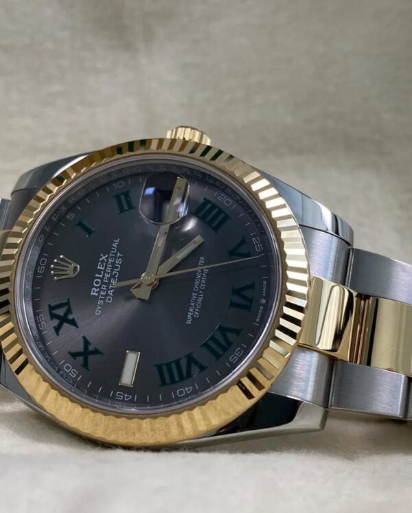 Rolex Steel & Yellow Gold Datejust 41 - 2022 - Fluted Bezel - “Wimbledon” Dial - Oyster Bracelet - 126333 *FULL SET* - Image 6