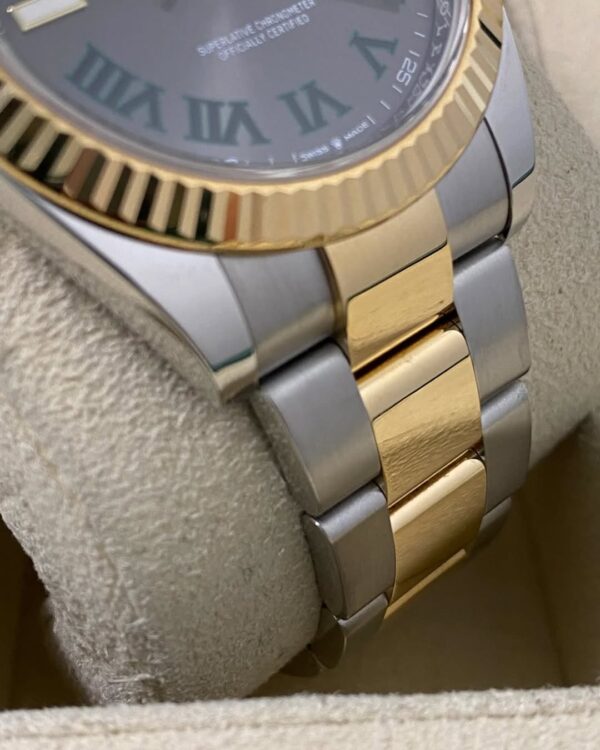 Rolex Steel & Yellow Gold Datejust 41 - 2022 - Fluted Bezel - “Wimbledon” Dial - Oyster Bracelet - 126333 *FULL SET* - Image 5