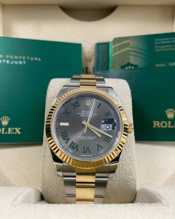 Rolex Steel & Yellow Gold Datejust 41 - 2022 - Fluted Bezel - “Wimbledon” Dial - Oyster Bracelet - 126333 *FULL SET*